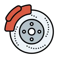 Automotive technician inspecting and repairing brake system