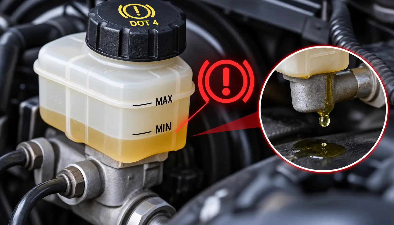 Brake fluid low or leaking - brake fluid reservoir check by iTyreCare Dubai