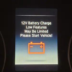 Battery charge low warning light
