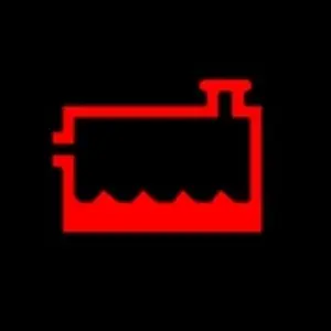 Coolant level low warning light