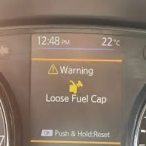 Fuel cap warning light