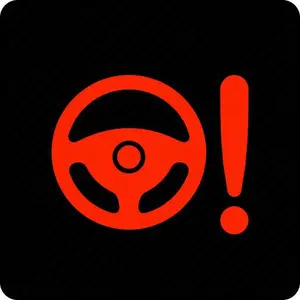 Power steering fault warning light