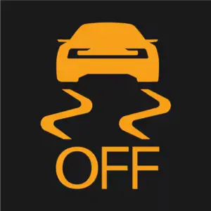 Traction control off warning light
