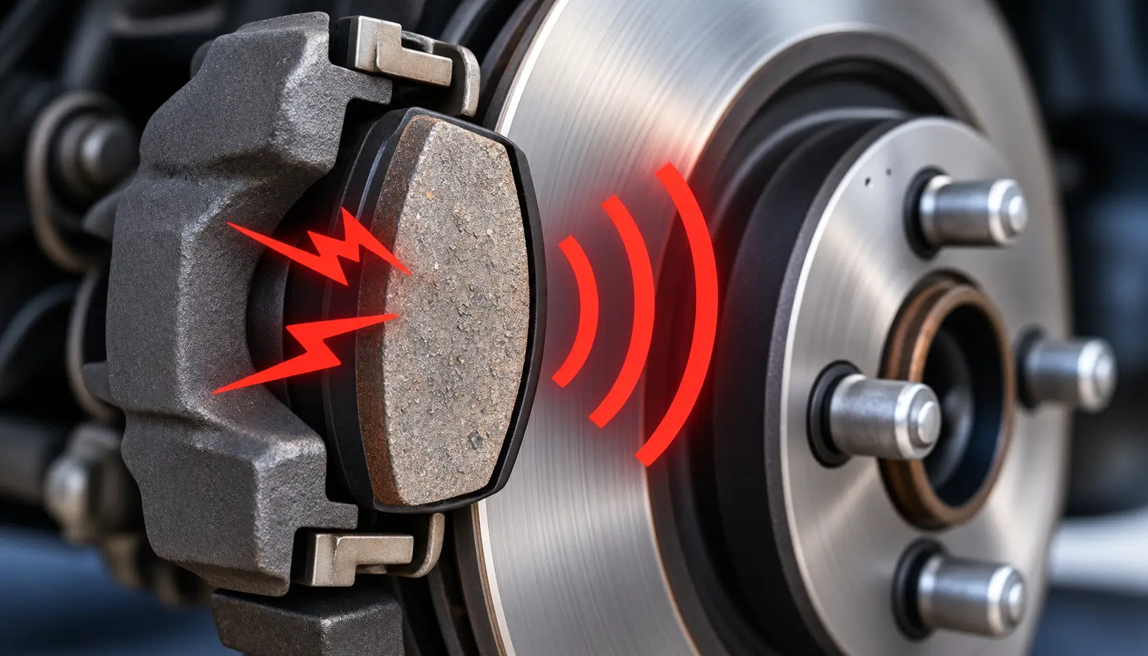 Squeaking or squealing when you brake - brake pad wear indicator explained by iTyreCare Dubai